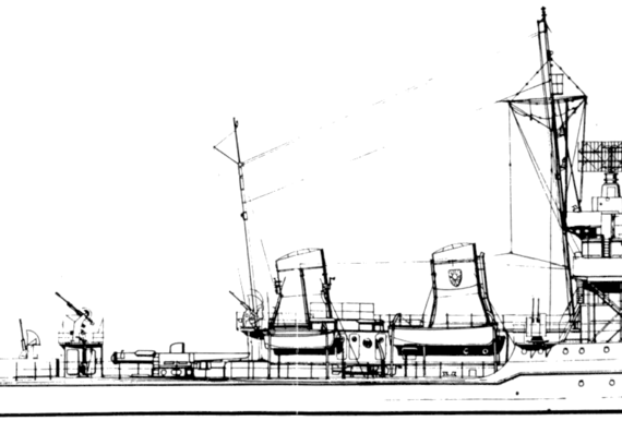 Эсминец RN Sebenico 1943 [ex Beograd Destroyer] - чертежи, габариты, рисунки
